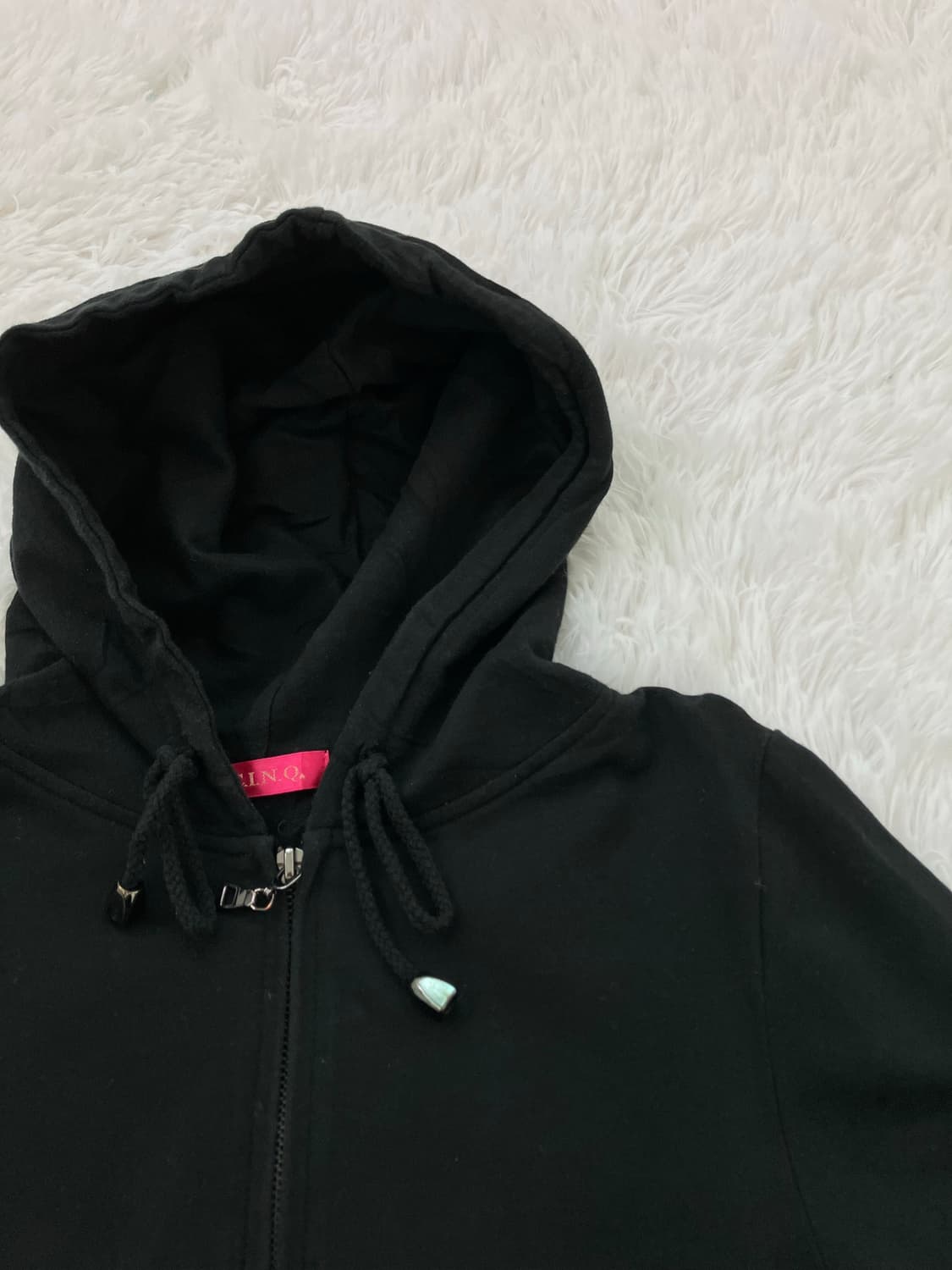 빈티지 블랙 갸루 후드 집업 y2k 스트릿 갸루 펑키 일본빈티지588 상품이미지3