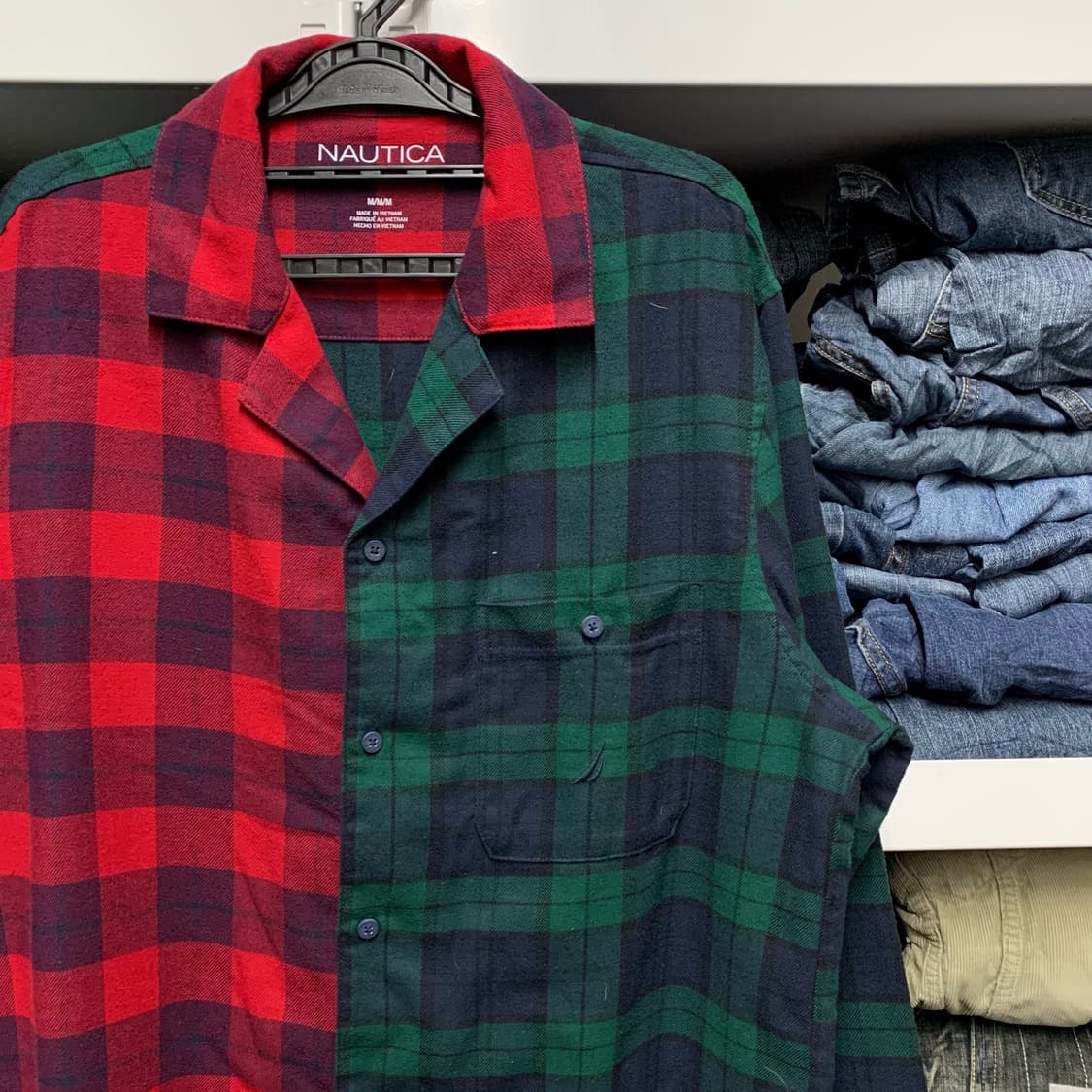 [M] 노티카 슬립웨어 패치워크 체크셔츠 상품이미지1