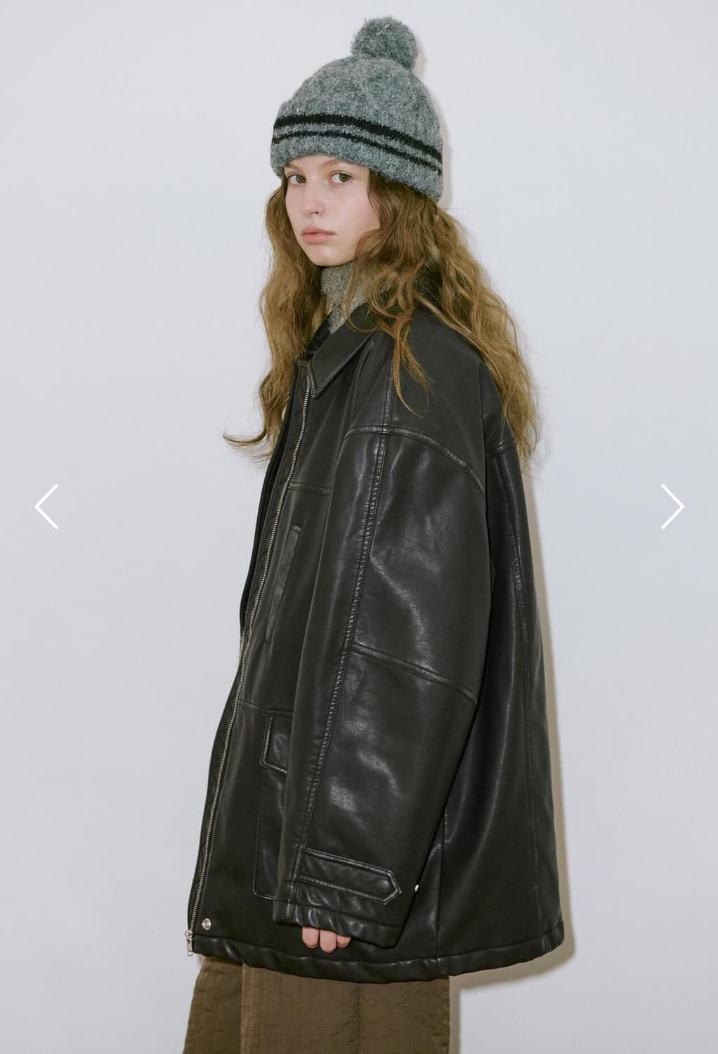 시눈 Washing Leather Half Jacket (Black) 상품이미지3