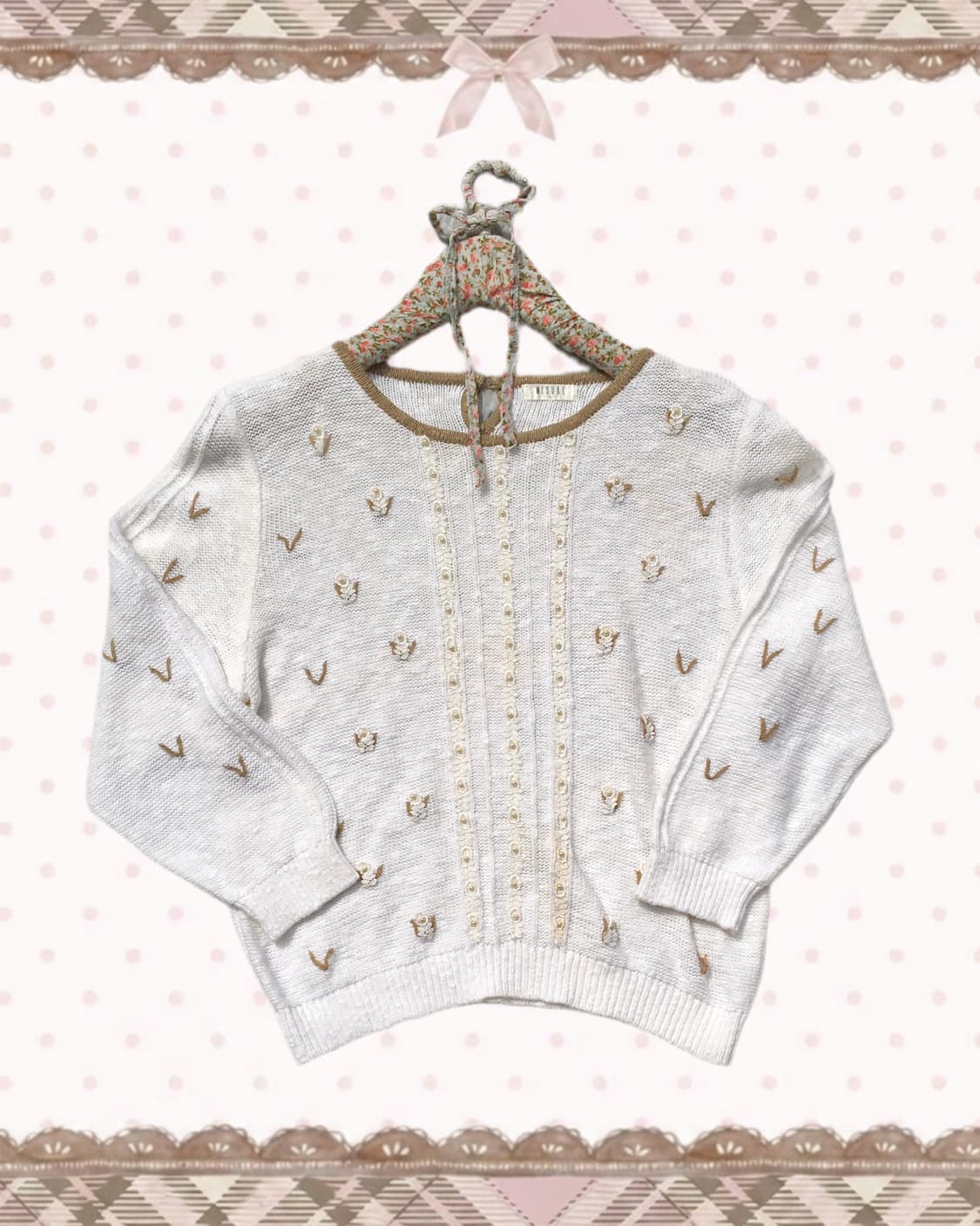 모리 진주 아이보리 니트 상품이미지1