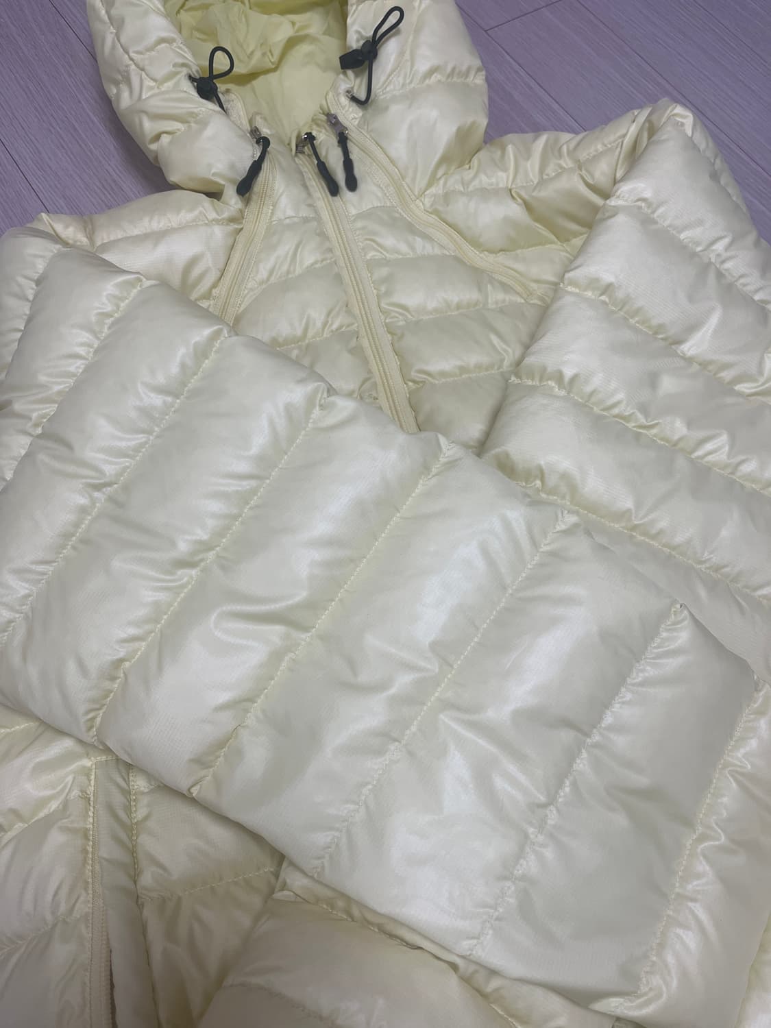 왓츠더유즈 에스키모 덕다운 경량 패딩 라임 M 상품이미지4