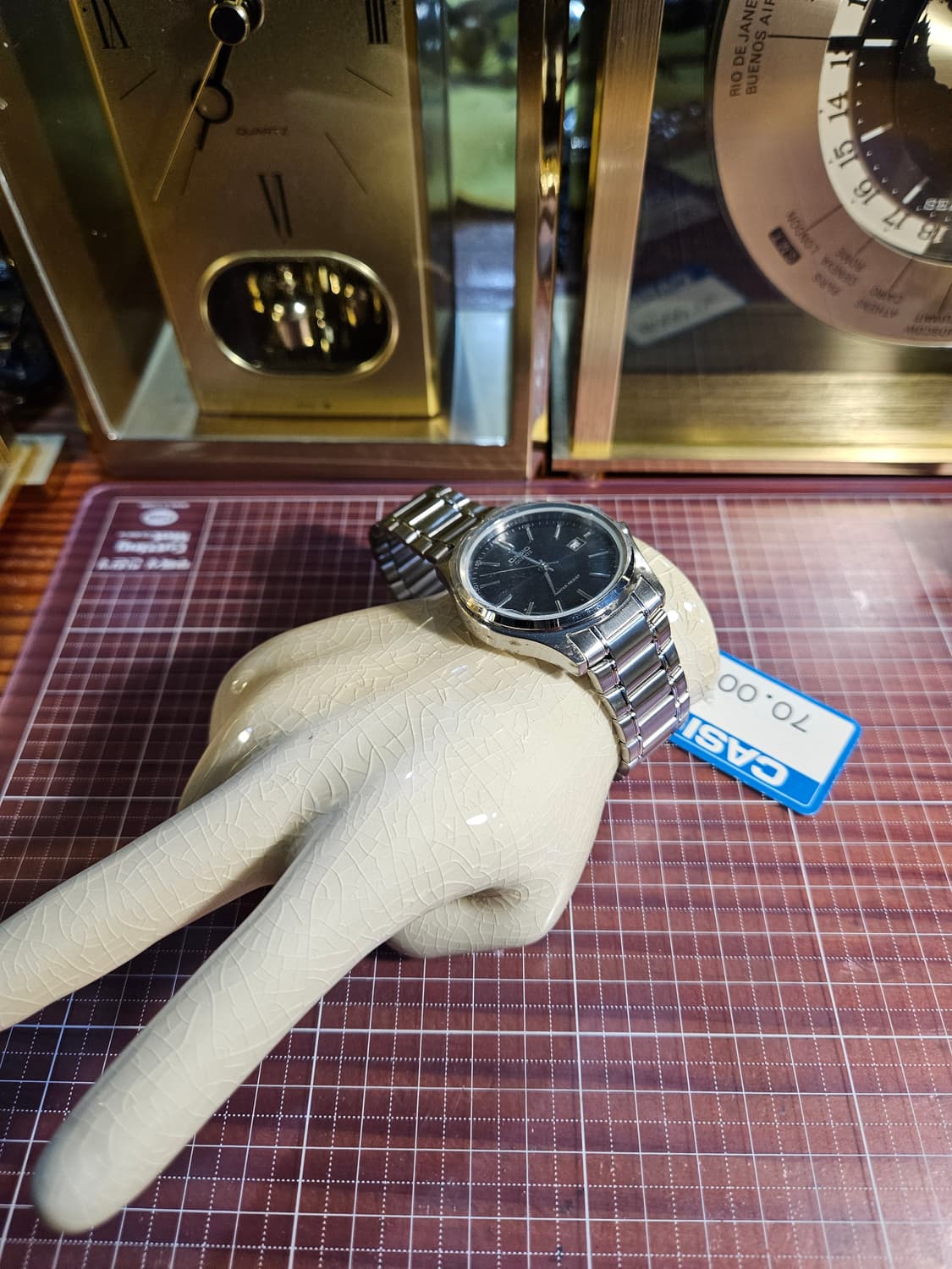 카시오 엔틱 검판 메탈 시계 미사용 새제품 상품이미지2