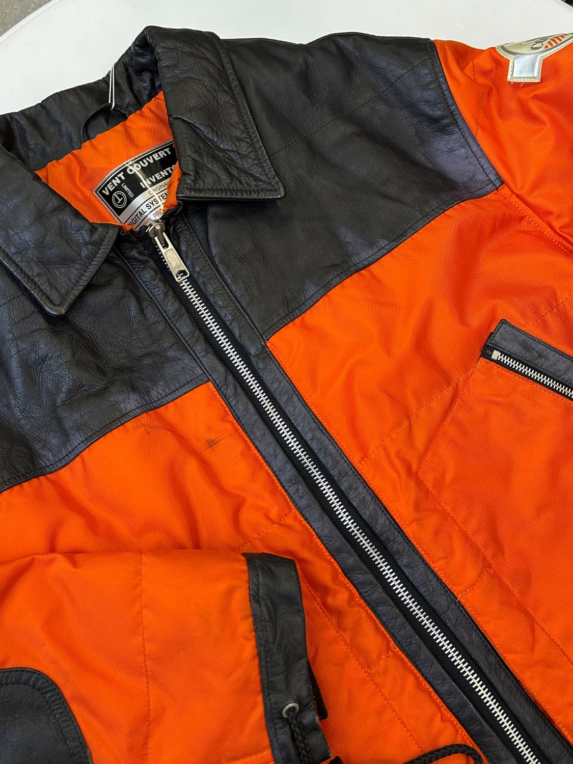 방트 쿠베르 90s 나일론 레더 모터사이클 자켓 상품이미지8