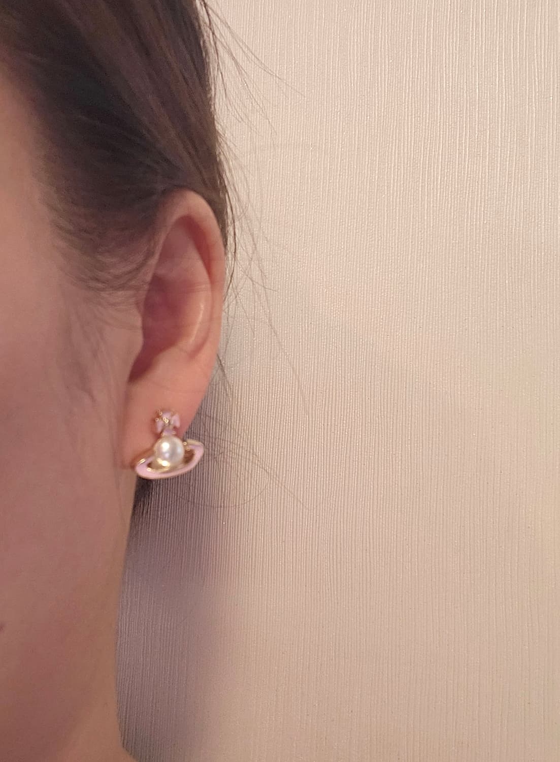 비비안웨스트우드 업사이클링 진주 핑크우주선 귀걸이 상품이미지9