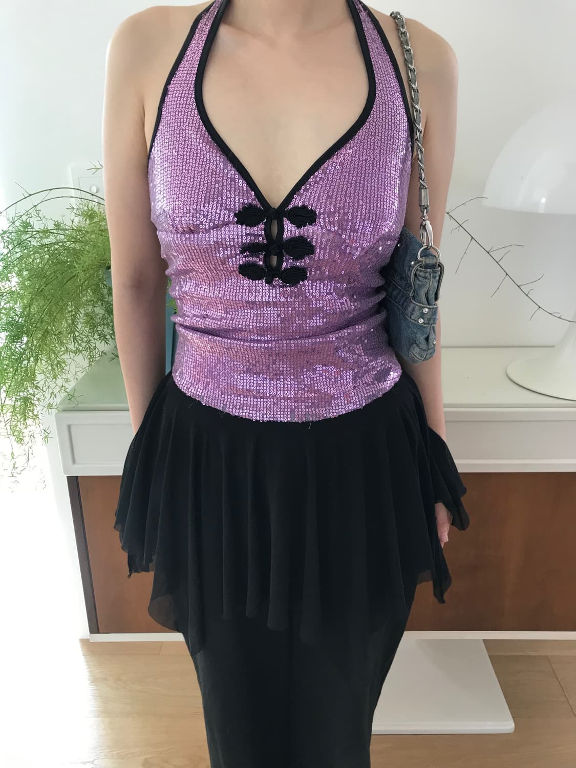 vintage spangles halter neck sleeveless 상품이미지2