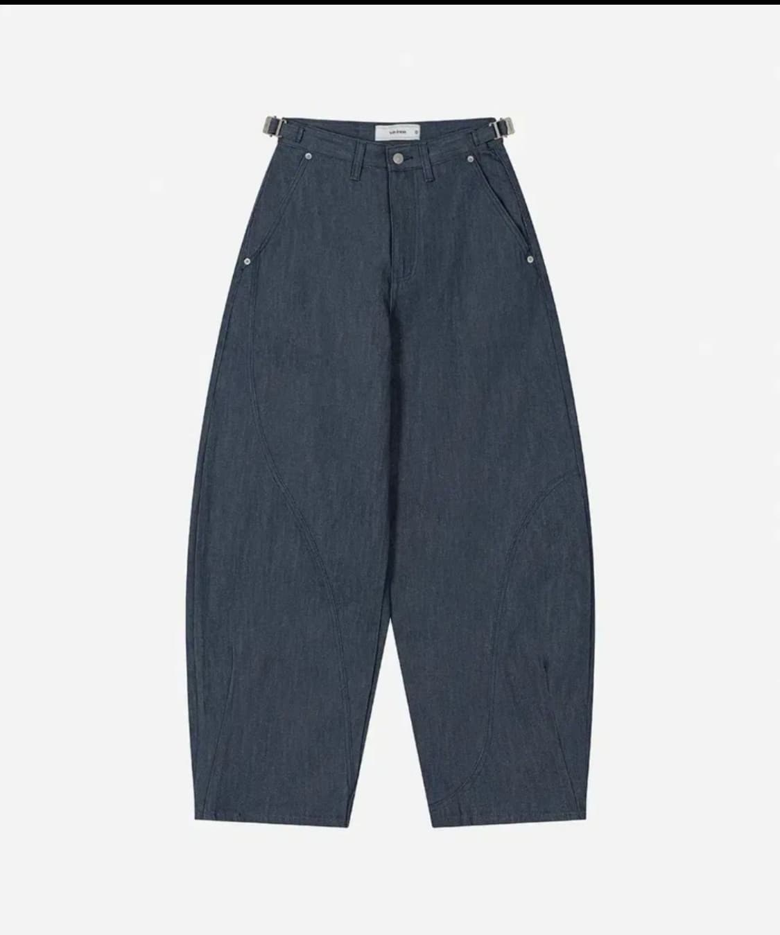 3)웨이비니스 오블리크 커브드 데님팬츠 더콰이즈 블루 상품이미지1