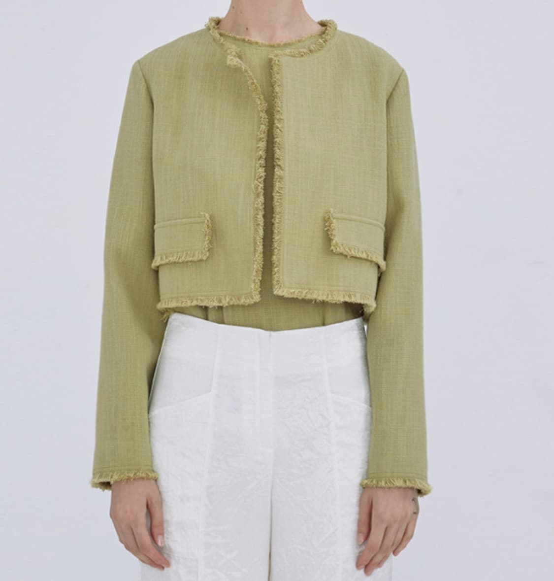 분더캄머 WNDERKAMMER 린넨 크롭 자켓 (M) 상품이미지5