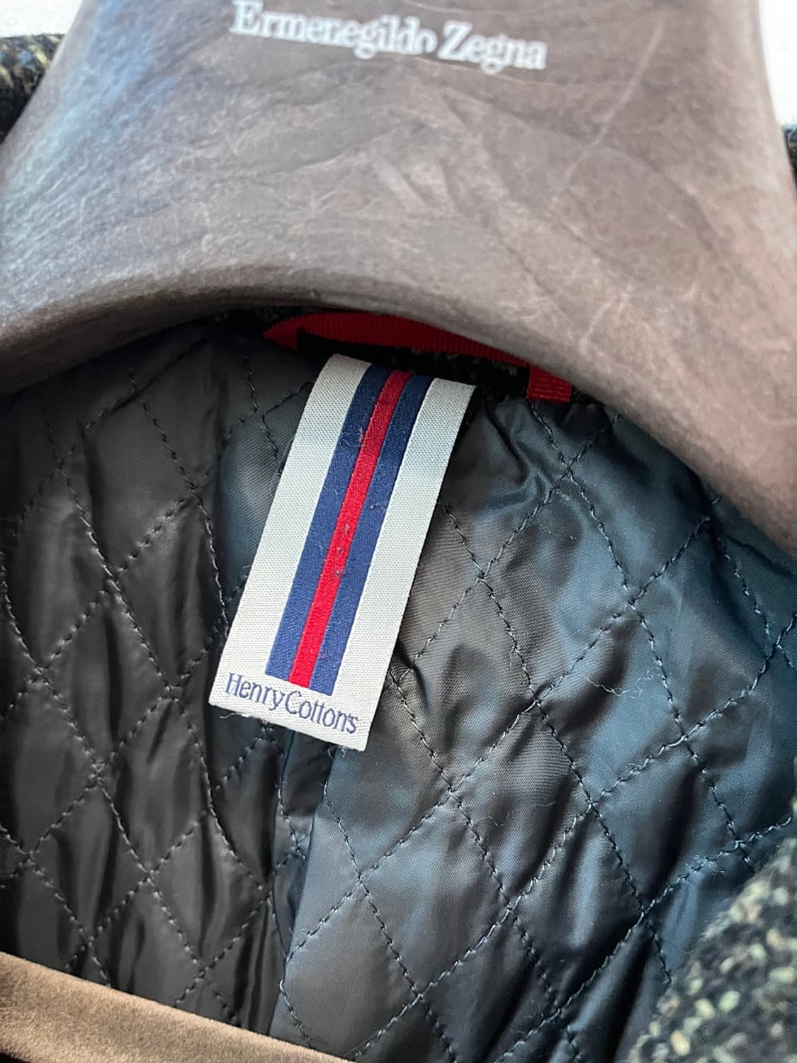 105) 헨리코튼 카키 체크 울코트  상품이미지7