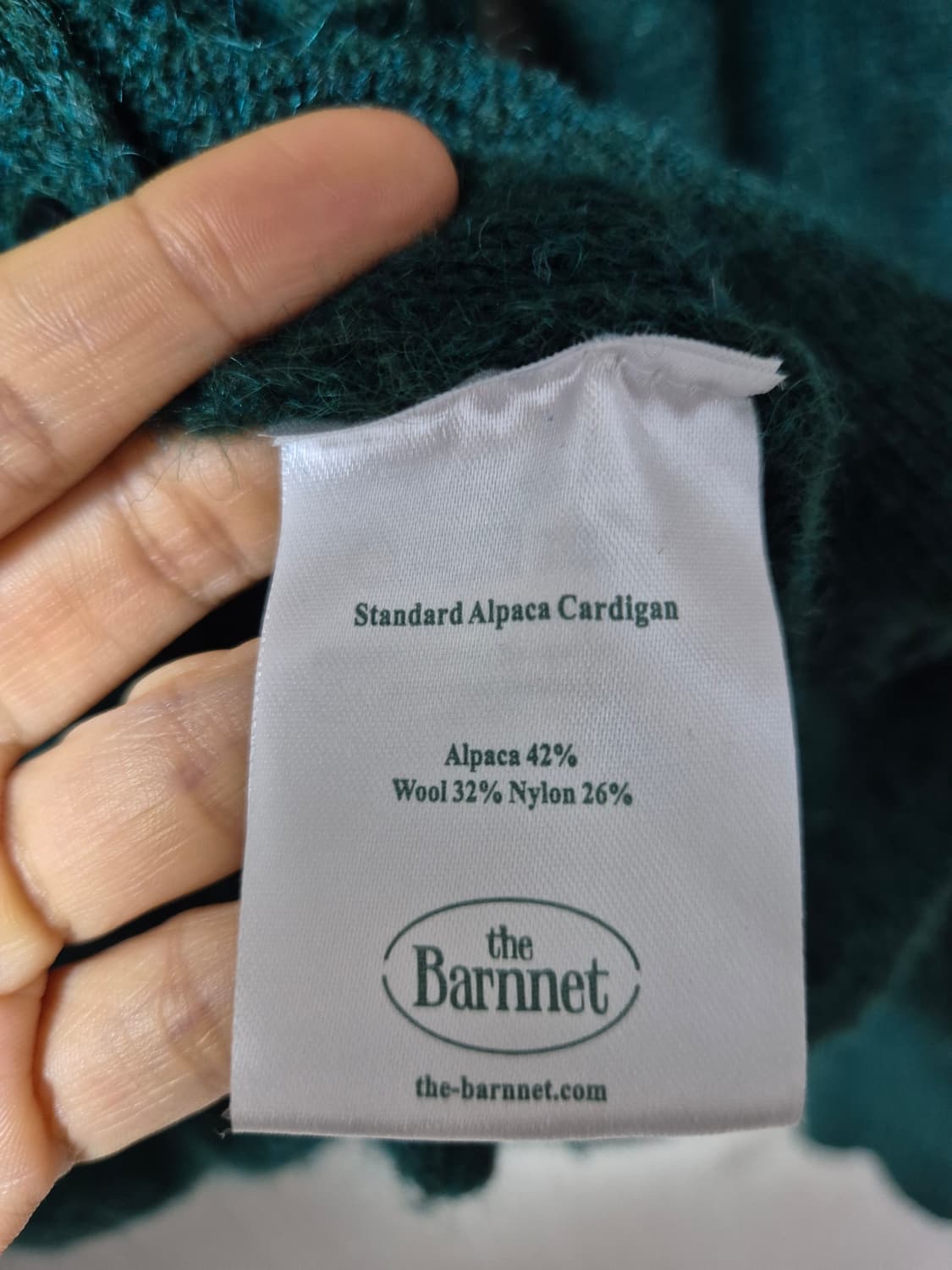 더바넷 그린 스탠다드 알파카 가디건 니트가디건 상품이미지8
