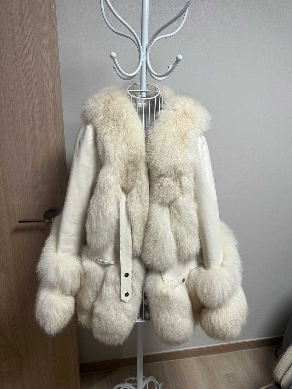 아이보리 폭스 퍼 양가죽 자켓   상품이미지1