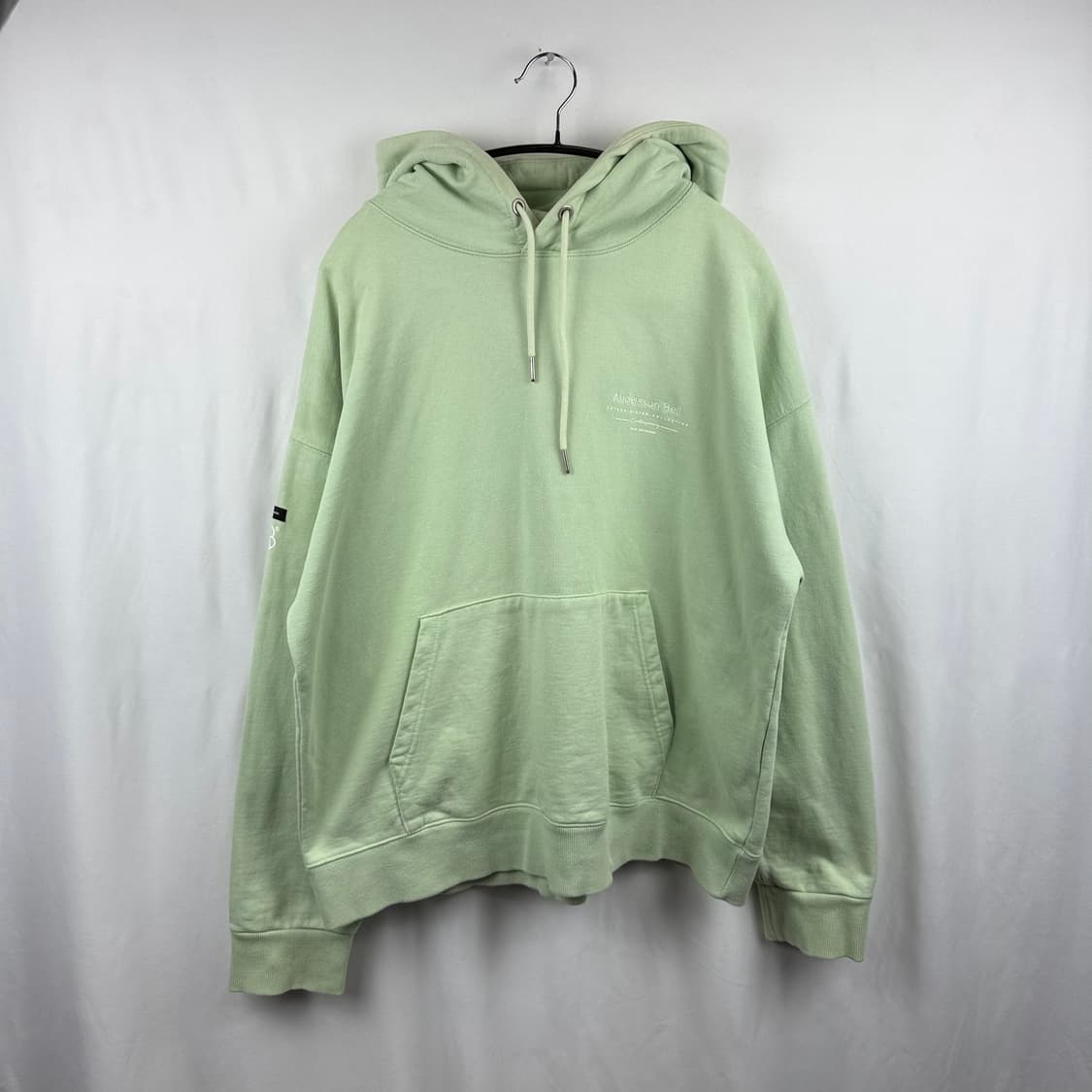 (L) 앤더슨벨 헤비웨이트 스펠아웃 후드 티 민트그린 상품이미지2
