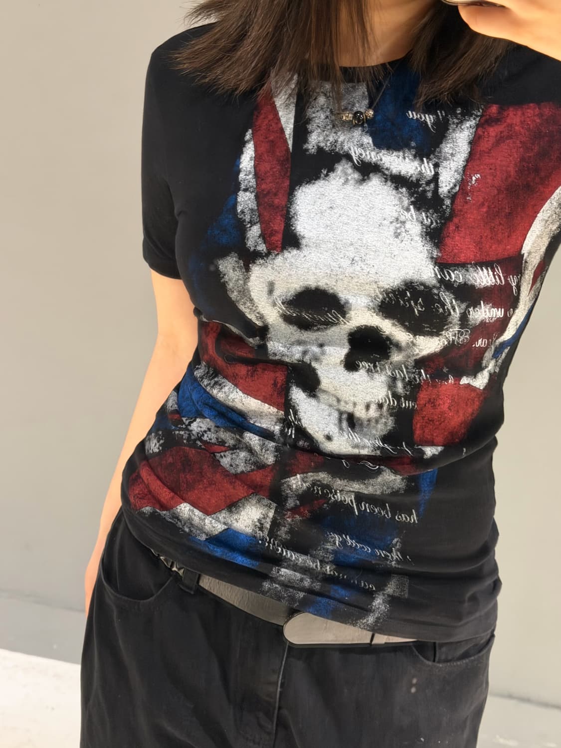 union jack & skull printing top 상품이미지3