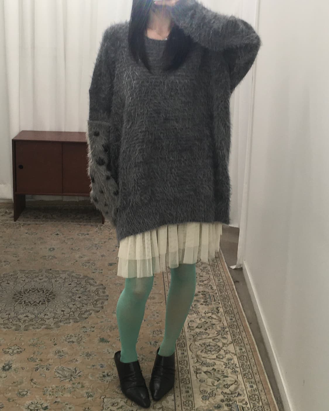 그레이 앙고라 니트 상품이미지4