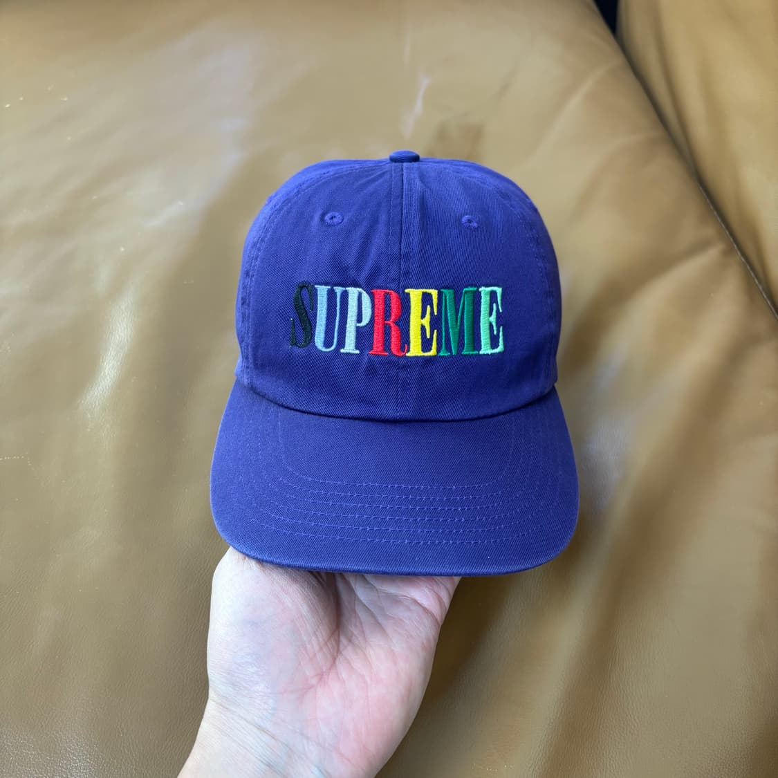 슈프림 6패널 볼캡 모자 멀티 컬러 로고 퍼플 상품이미지2