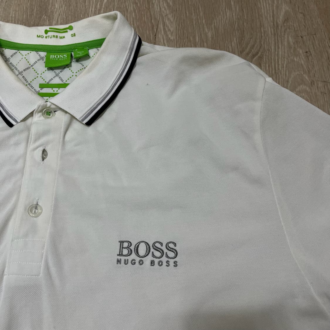 휴고보스 모던핏 로고 기능성 반팔 카라티 [화이트] XL/105 상품이미지4