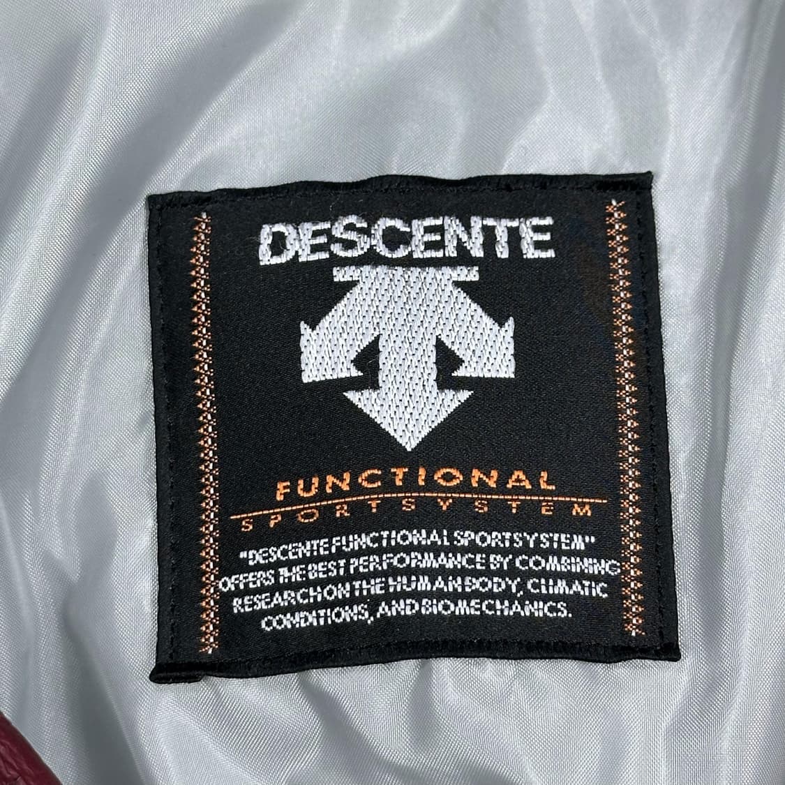 데상트 버건디 가죽 바시티 스타디움 점퍼 (L) 상품이미지7