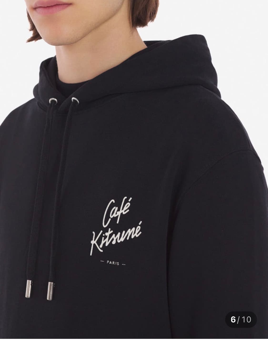 메종키츠네 카페 키츠네 블랙 후드티 상품이미지2