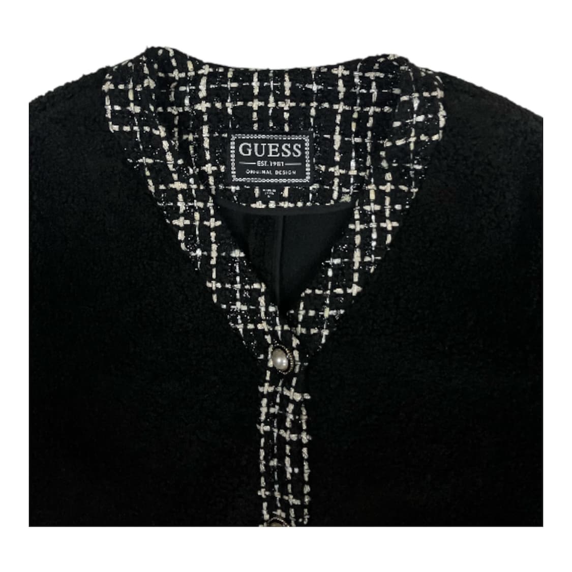 게스 블랙 진주 트위드 자켓 S 상품이미지3