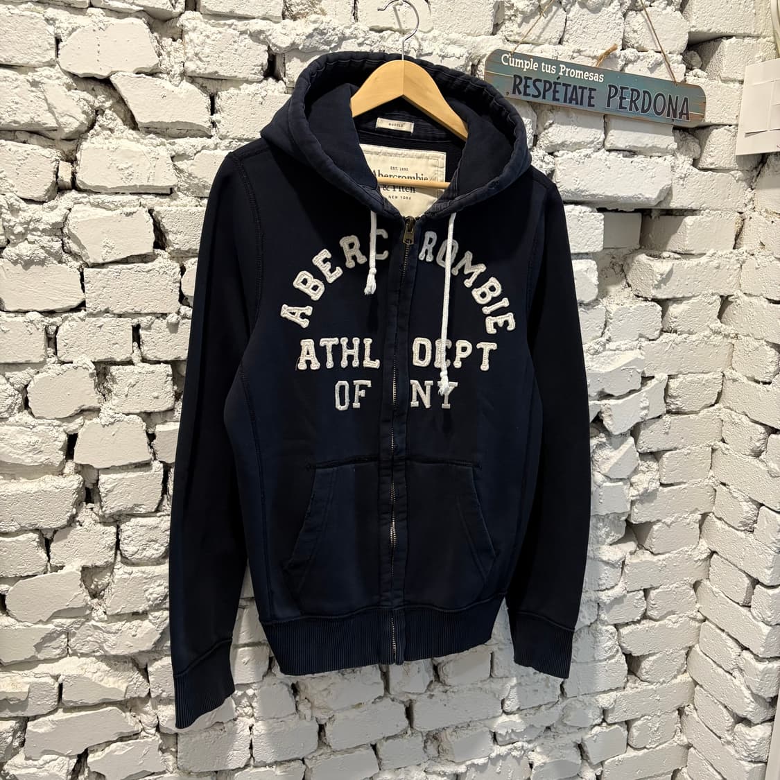아베크롬비 빅로고 헤비 후드집업 상품이미지1