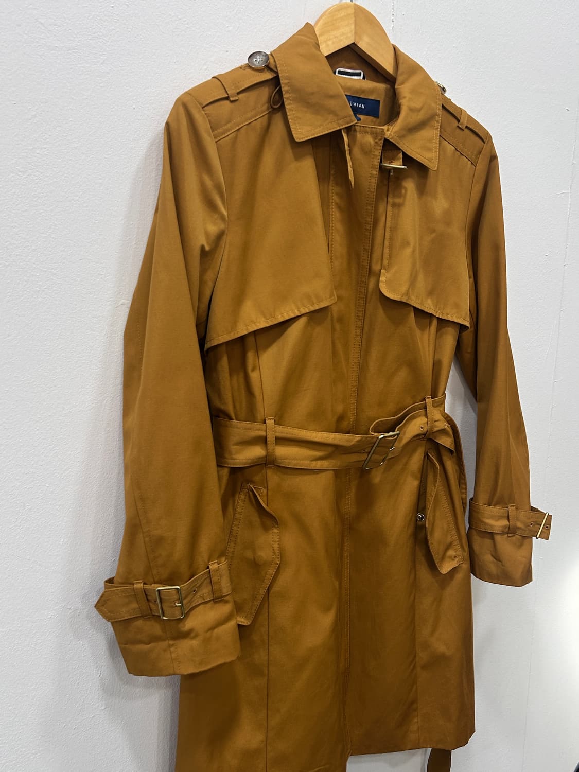 콜한 벨티드 후드 트렌치코트 여성 66 머스타드 상품이미지2