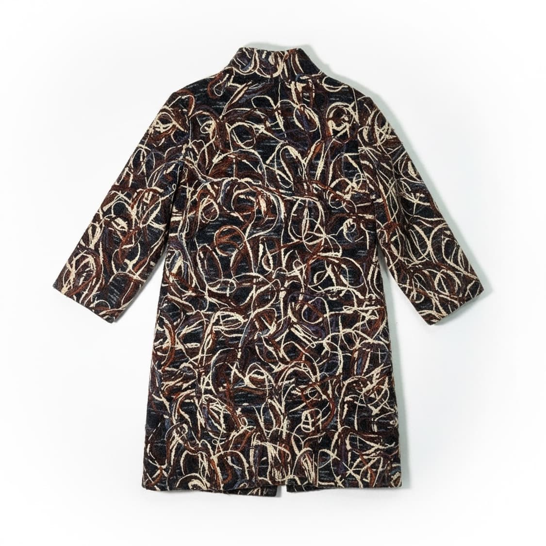 빈티지 패턴 하프 코트 상품이미지2