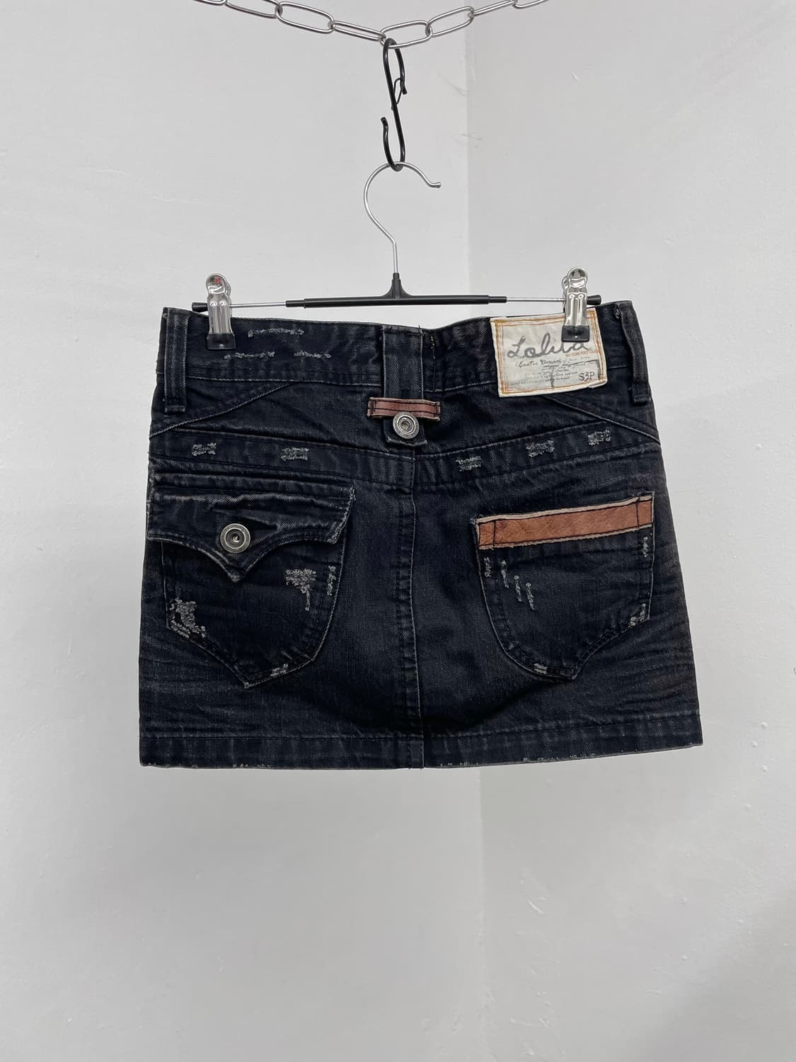 로리타 흑청 데님 스커트 상품이미지5