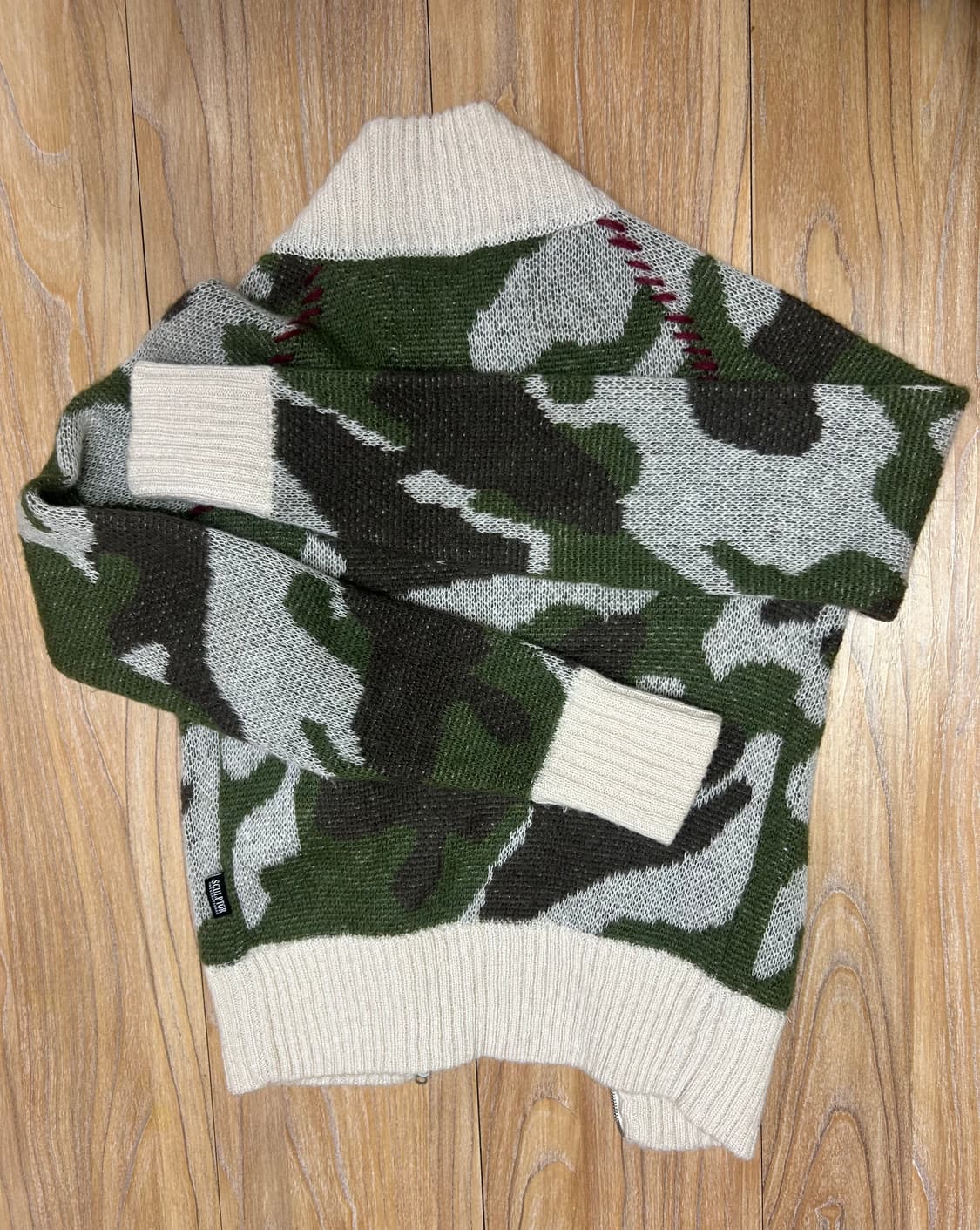 카모플라쥬 모헤어 니트 집업 상품이미지2