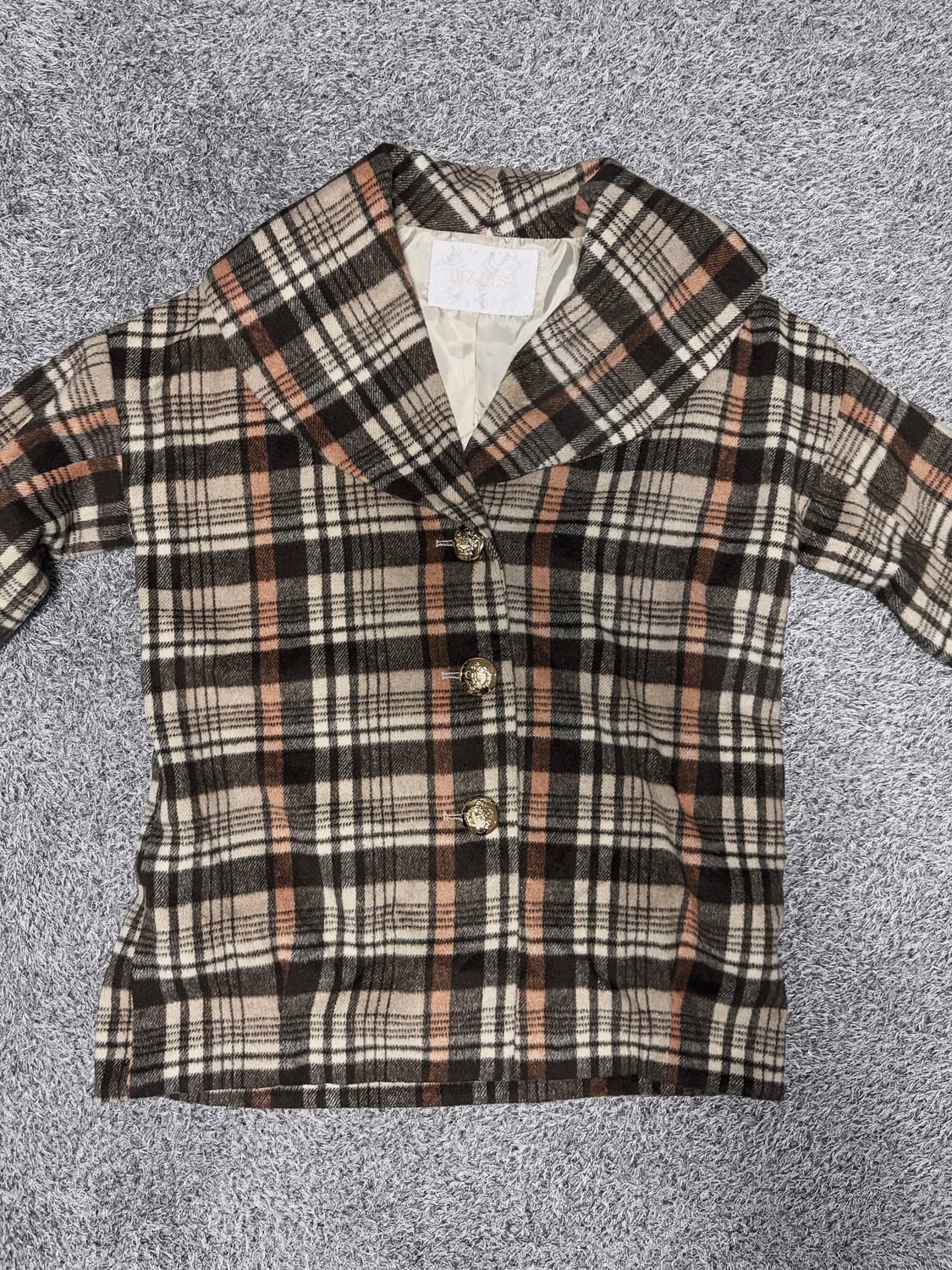 고전리즈리사 체크 코트 상품이미지1