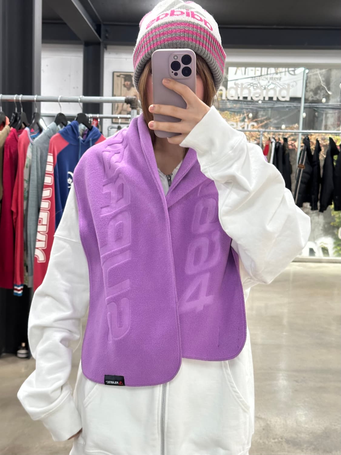 슈프림 FW19 폴라텍 머플러 퍼플 상품이미지2