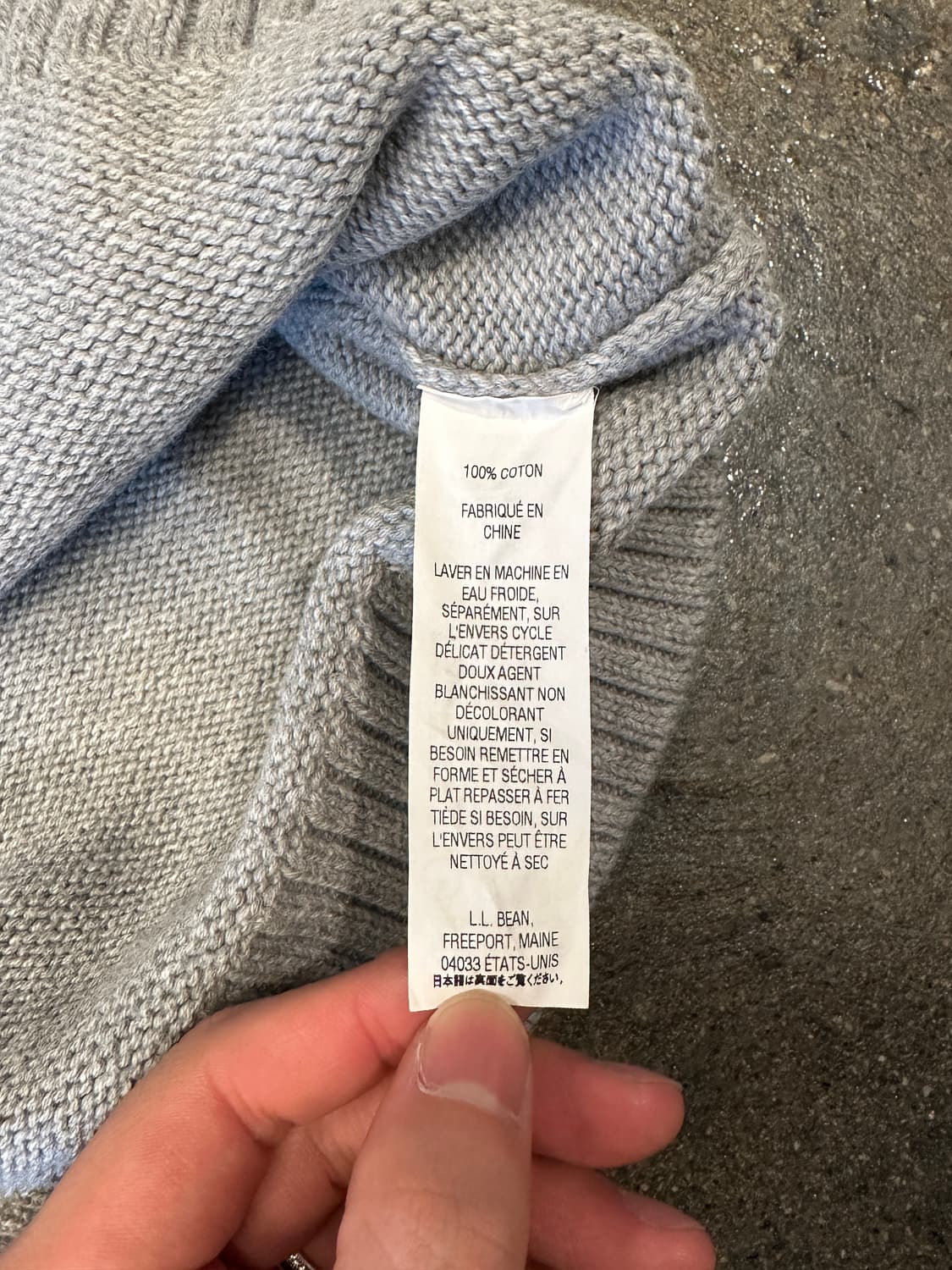 L.L.Bean 엘엘빈 브이넥 그레이 니트 L 상품이미지5