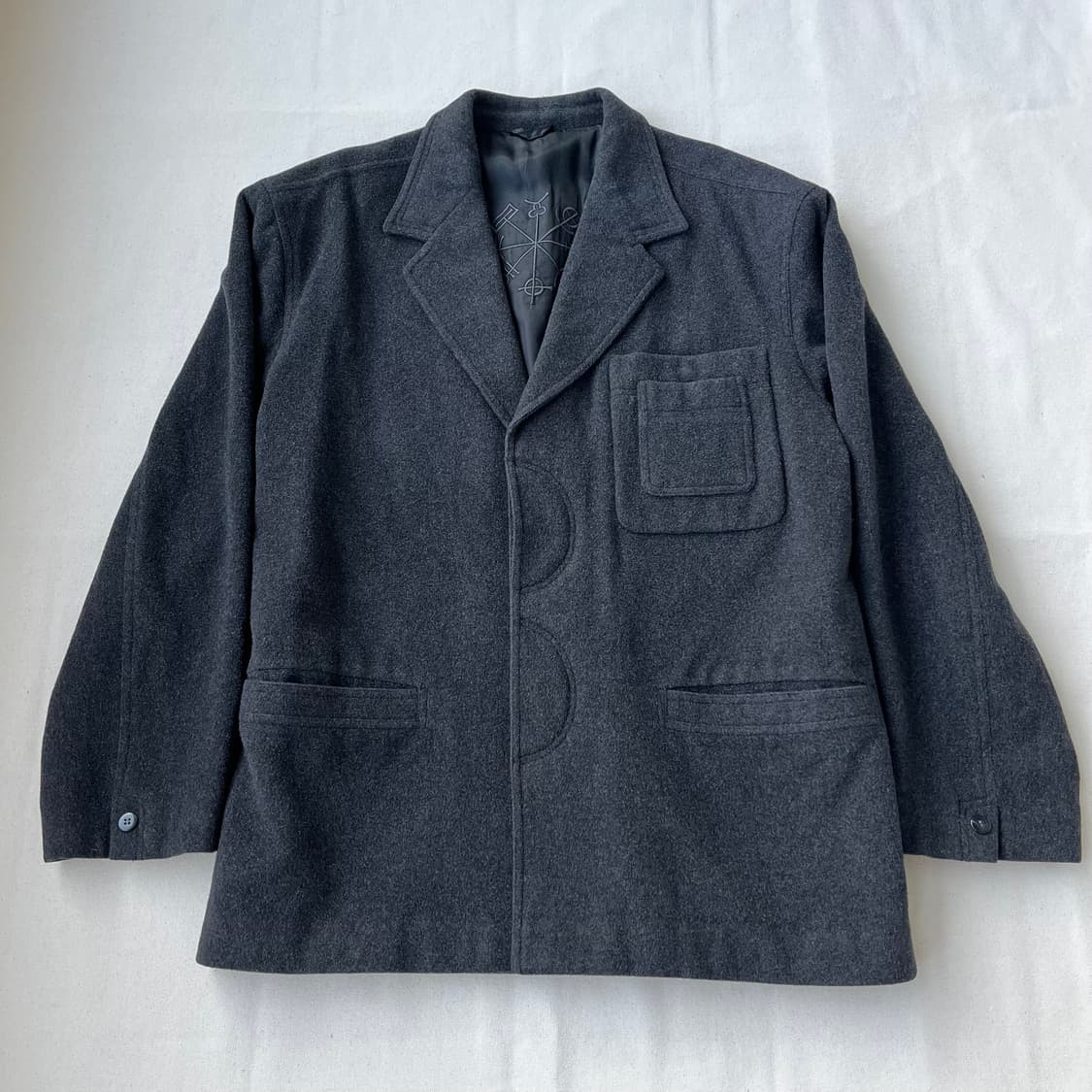 00s Uomo Imperfetto 울 미니멀 자켓 상품이미지1