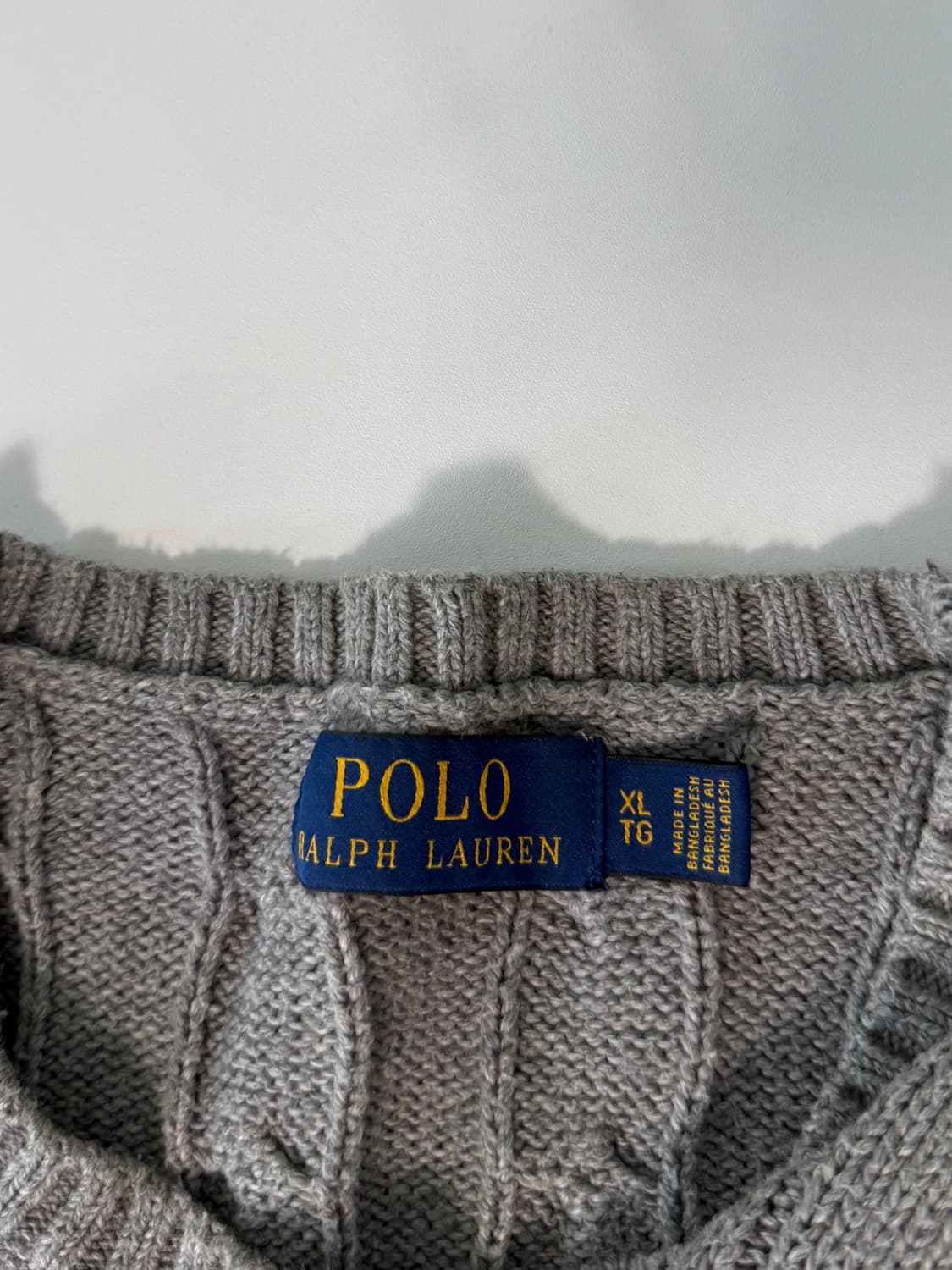 폴로 랄프로렌 루즈핏 신형 그레이 코튼 꽈배기 니트 상품이미지5