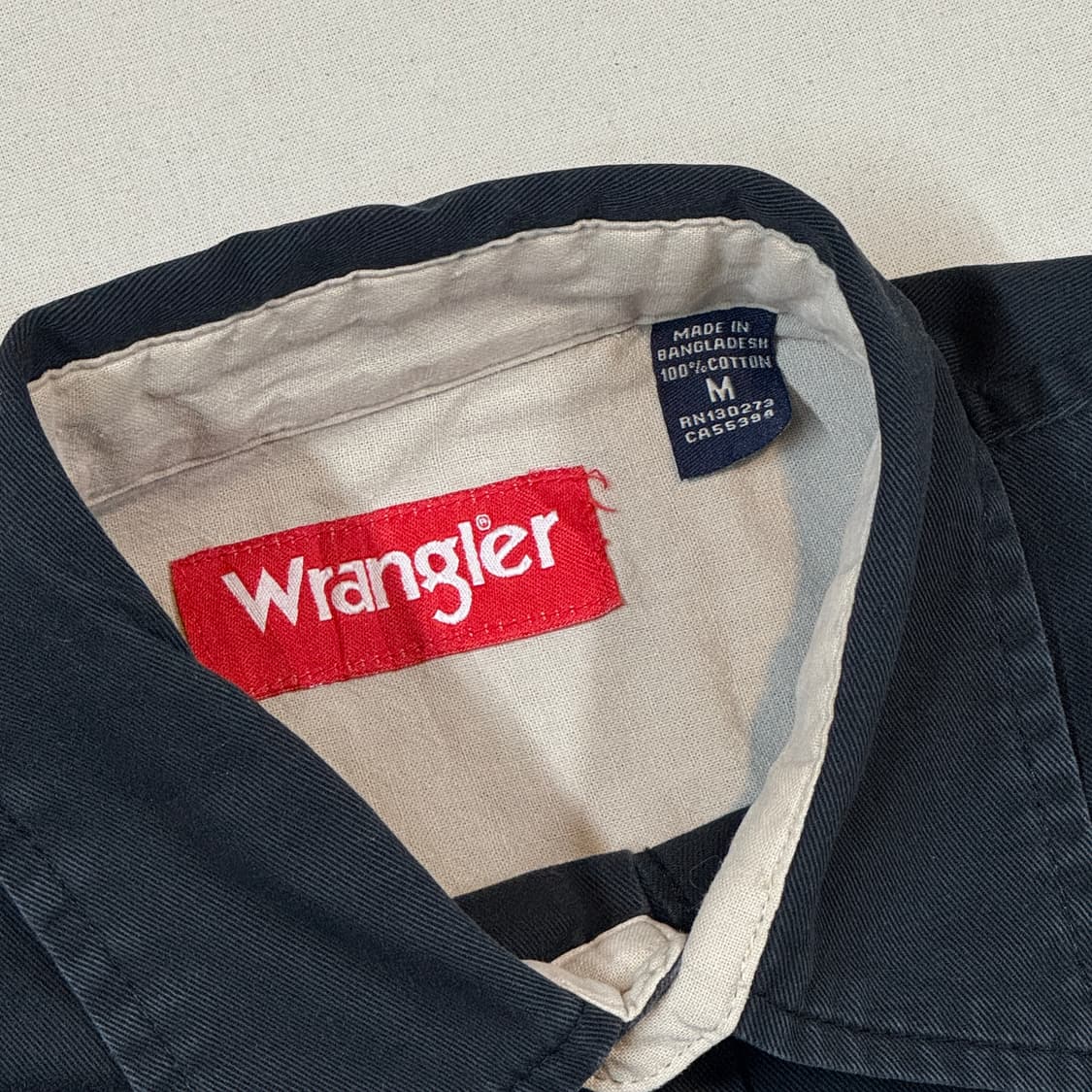 M) Wrangler 랭글러 투포켓 워크웨어 코튼 셔츠 블랙 상품이미지5