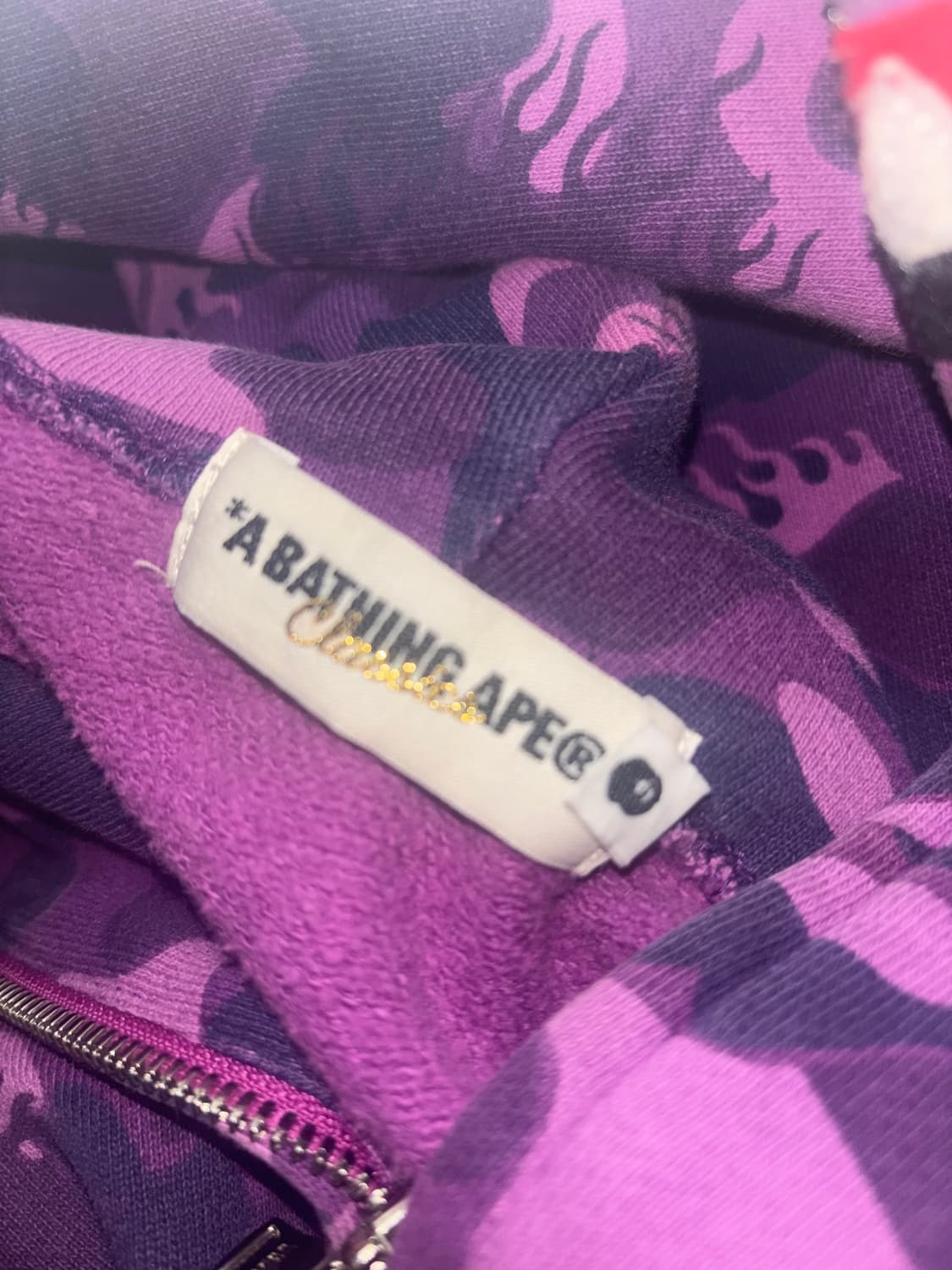베이프 퍼플 카모 샤크 후드집업 XL 상품이미지3