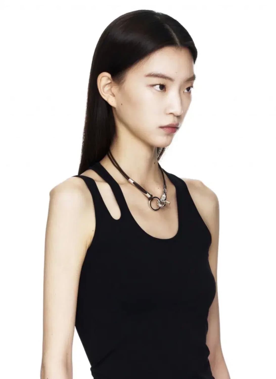 세이지가세이지 3way레더목걸이 브라운 유니섹스트랩링파이프초커가죽갈색아워 상품이미지6