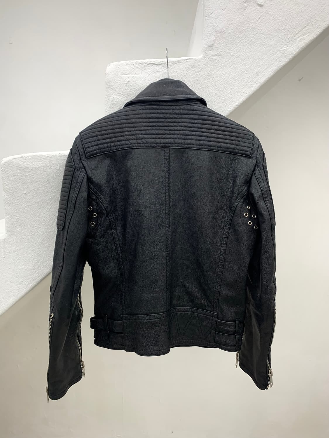 Biker lambskin leather rider jacket  상품이미지4