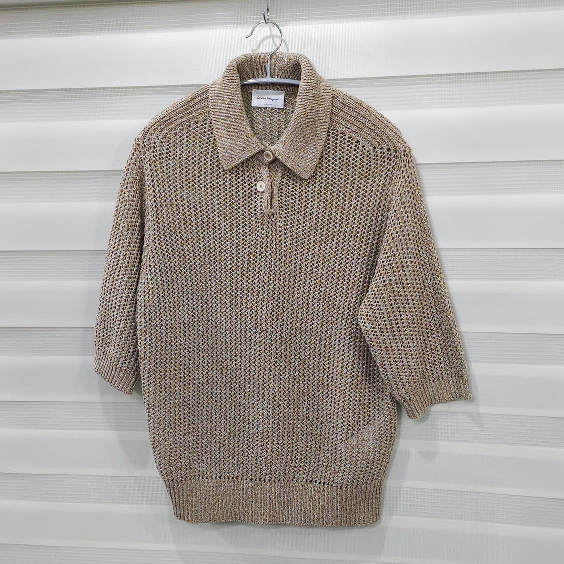 페라가모 펀칭 카라 반팔 니트- 우먼L 상품이미지1