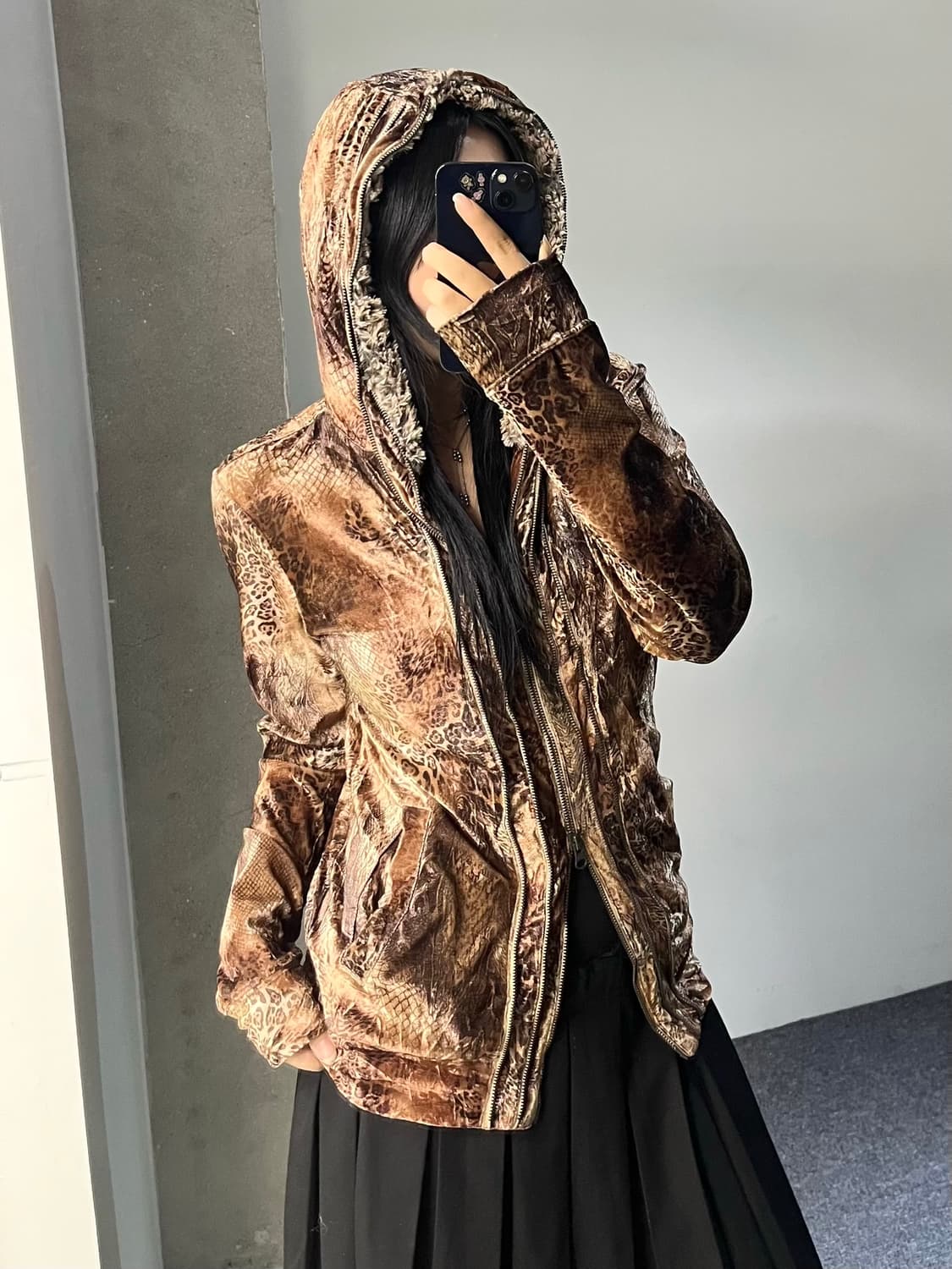 토네이도 마트 레오파드 멀티 집 후디 상품이미지3