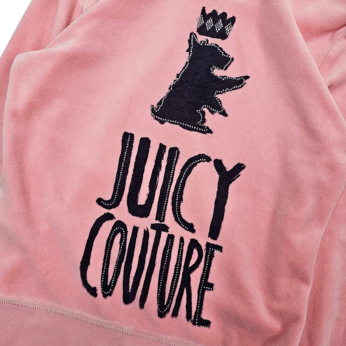 M Juicy Couture 벨벳 후드집업 딸기우유 핑크 상품이미지4