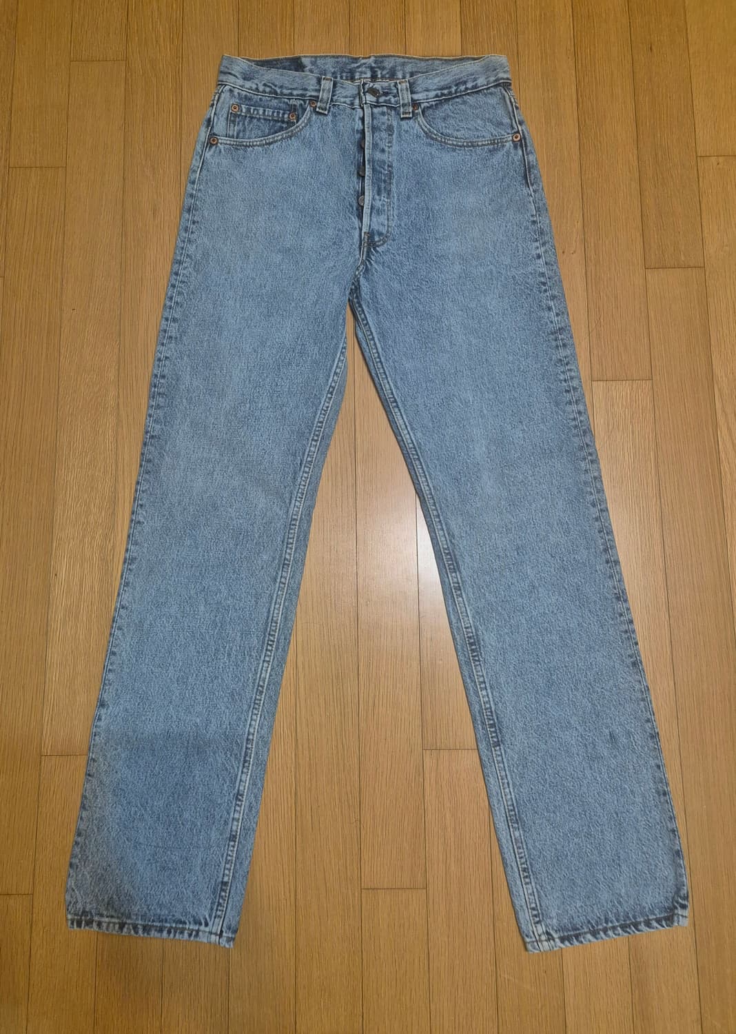 90s 미국 리바이스 레드 501 irregular 데님 팬츠 새상품 상품이미지2