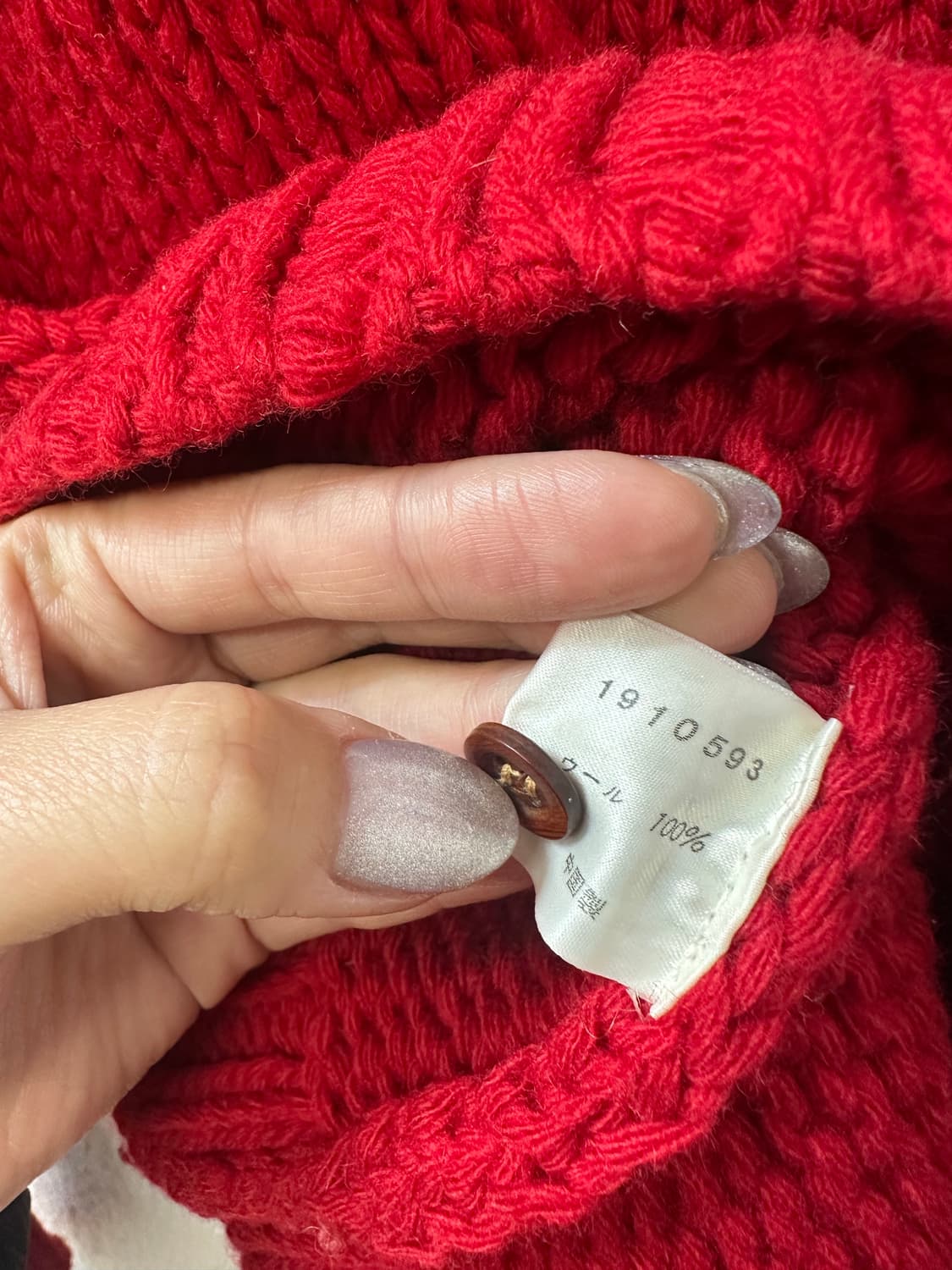 일본빈티지 OLIVE des OLIVE레드 울100% 니트 후드 풀오버 상품이미지7