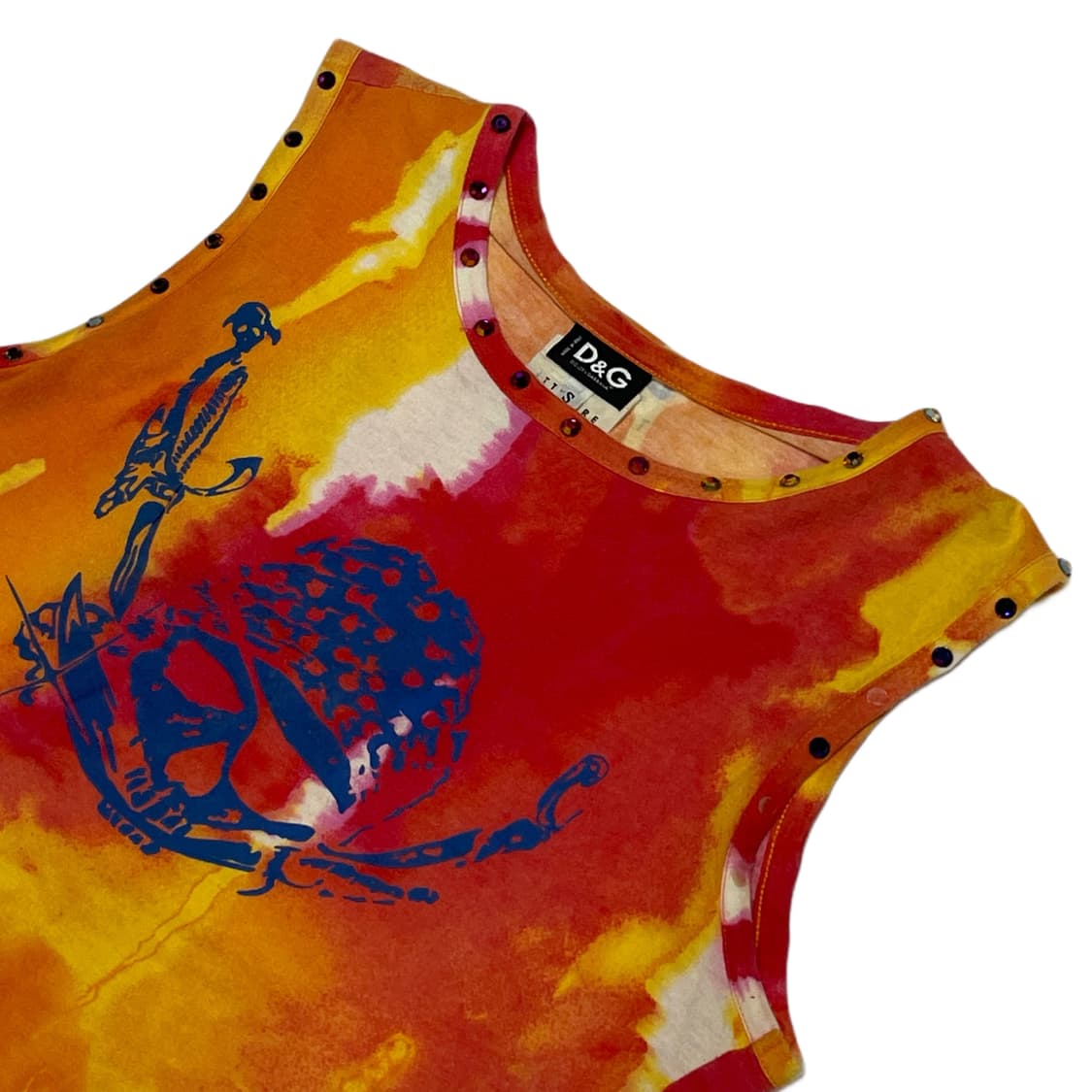 돌체앤가바나 타이다이 스컬 슬리브리스 탑 상품이미지3