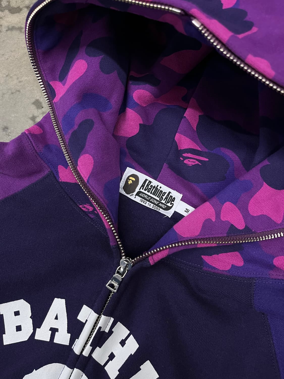 베이프 컬리지 카모 후드집업 퍼플 M  상품이미지3