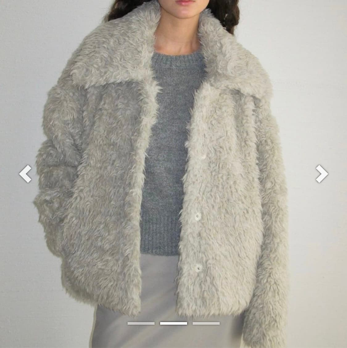 파르티멘토우먼 와이드카라 플러피 퍼코트 미사용품  상품이미지5