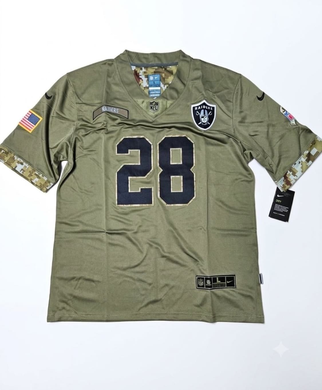 Nike 풋볼져지 nfl  레이더스 밀리터리 에디션 105-115 상품이미지1