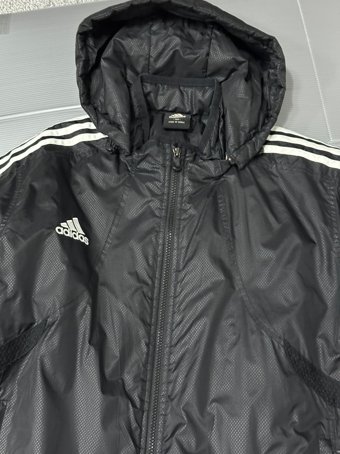 아디다스 로고 후드 점퍼 자켓 블랙 100 상품이미지2
