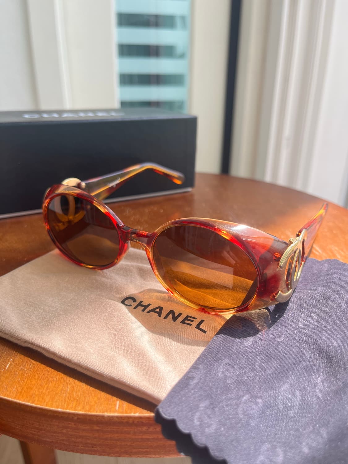 올드 샤넬 빈티지 선글라스 made in italy 풀구성 상품이미지1
