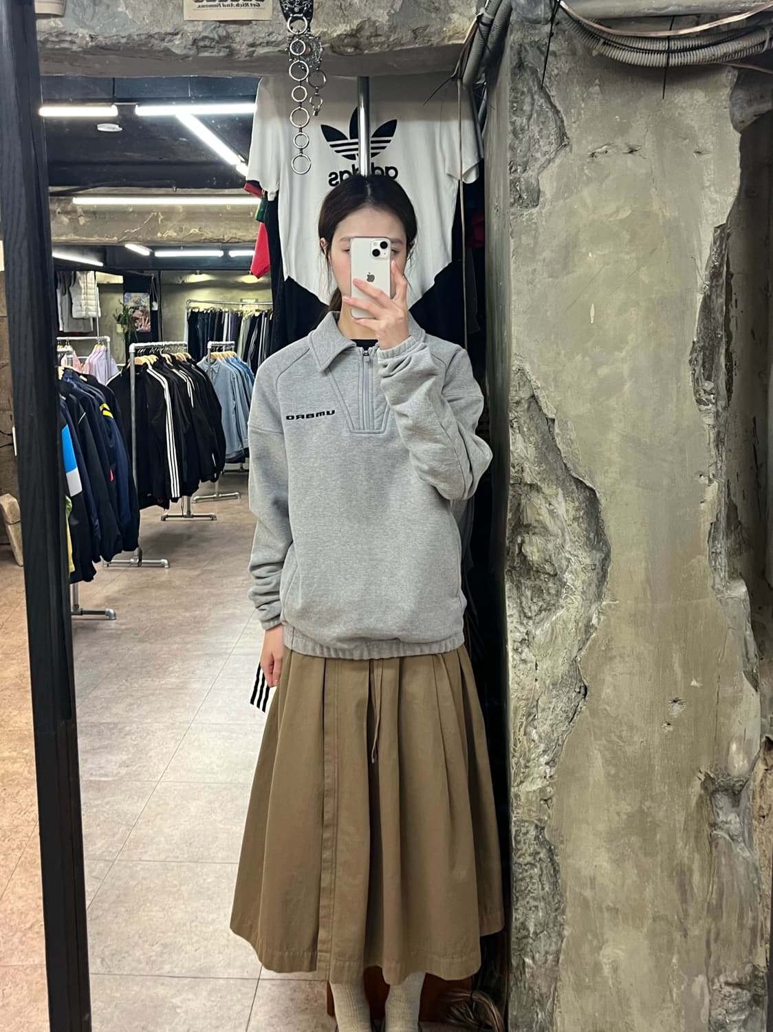 엄브로 카라 집업 맨투맨 그레이 95 #csz2553 상품이미지2