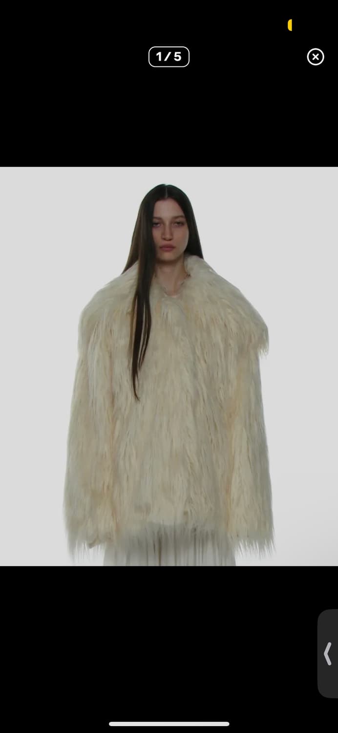 파르티멘토 우먼 와일드 카라 헤어리 퍼자켓 아이보리 상품이미지3