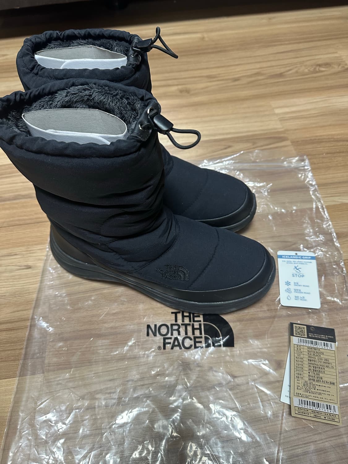 280 노스페이스 덕다운 패딩 부츠 블랙 1회착용 상품이미지1